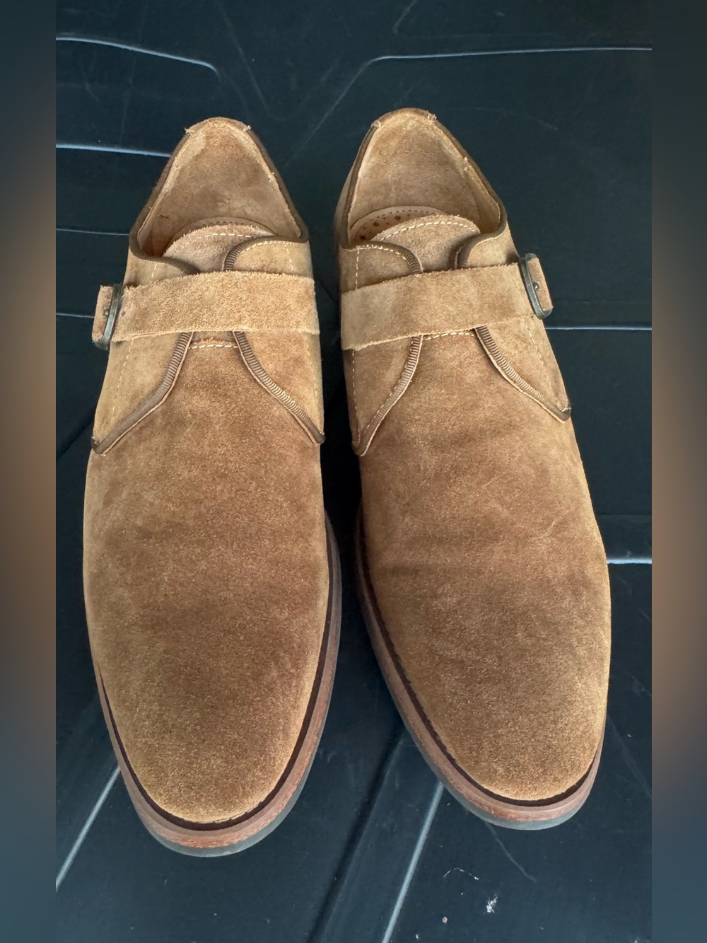 Aldo Tan Suede Monk Strap Slip-On Shoes